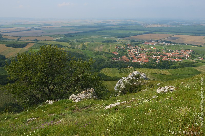  Stolová hora, pohled na obec Bavory, CHKO Pálava