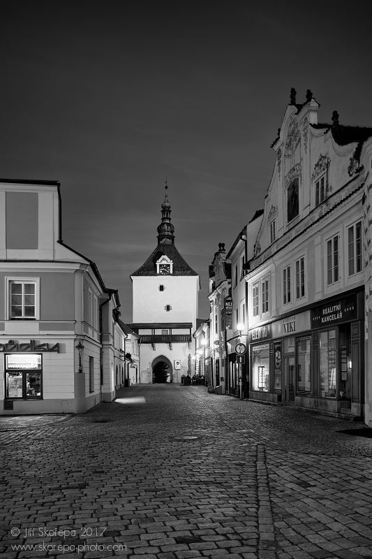 Večerní Horní brána - Pelhřimov, Vysočina