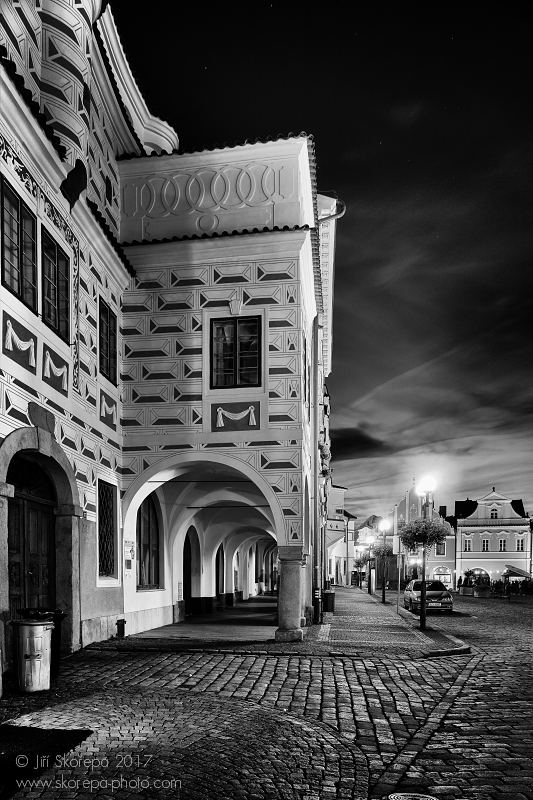 Večerní Masarykovo náměstí - Pelhřimov, Vysočina
