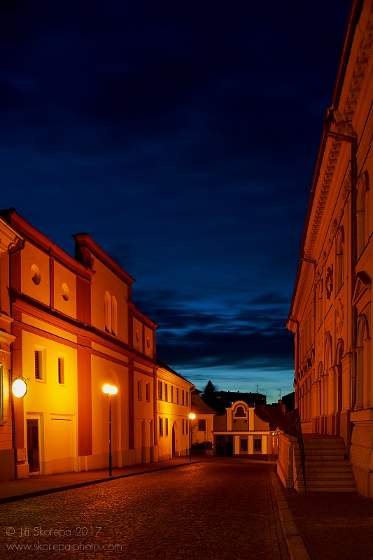 Večerní Solní ulice - Pelhřimov, Vysočina